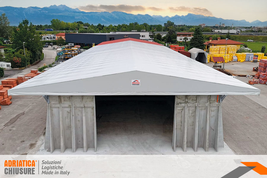 Tettoia industriale personalizzata Adriatica Chiusure