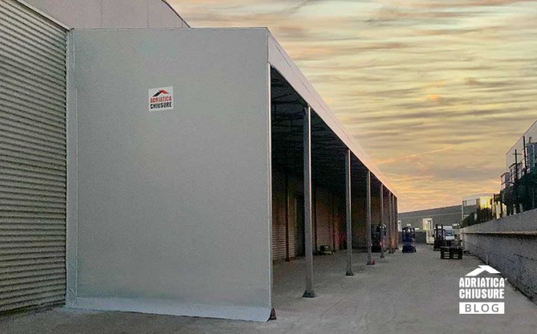 Tettoia esterna per Eurotecno di Lumezzane Adriatica Chiusure